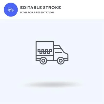Truck icon vector, filled flat sign, solid pictogram isolated on white, logo Stock Illustration