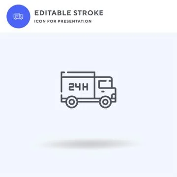 Truck icon vector, filled flat sign, solid pictogram isolated on white, logo Stock Illustration