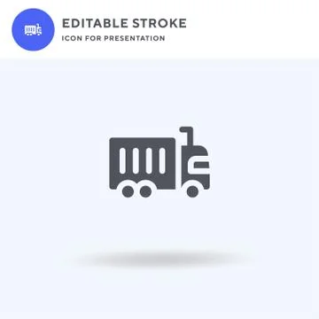 Truck icon vector, filled flat sign, solid pictogram isolated on white, logo Stock Illustration