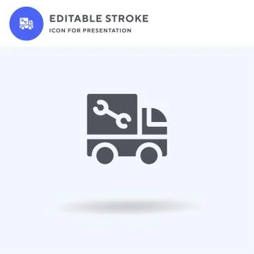 Truck icon vector, filled flat sign, solid pictogram isolated on white, logo Stock Illustration