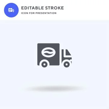 Truck icon vector, filled flat sign, solid pictogram isolated on white, logo Stock Illustration