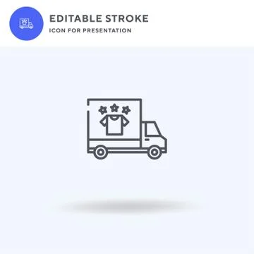 Truck icon vector, filled flat sign, solid pictogram isolated on white, logo Stock Illustration