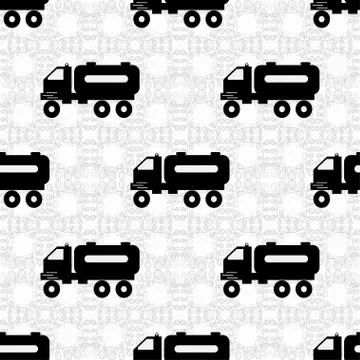Truck on a light background seamless vector pattern Illustrazione stock