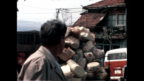Truck Loaded with Baskets Stock Footage 278100881