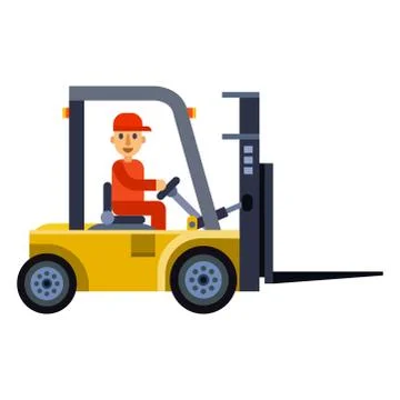 Truck loader worker man character vector shipping cars vehicles cargo Stock Illustration