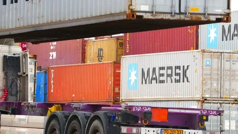 Truck loading 4k intro video for business Stock Footage 90259771