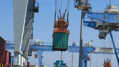 Truck loading 4k intro video for business Stock Footage 156593848