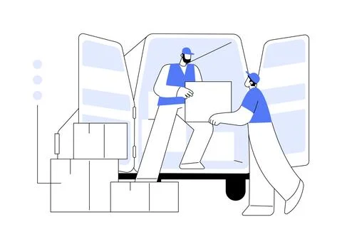 Truck loading abstract concept vector illustration. Stock Illustration