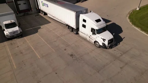 Truck loading area. warehouse and distribution center Stock Footage 247232456