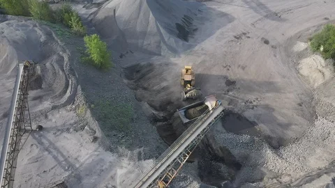 Truck Loading Dirt at Quarry Stock Footage 128846413