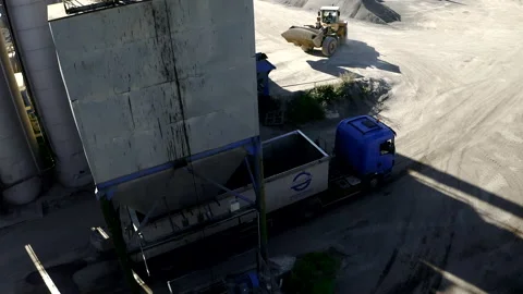 Truck Loading In A Mixing Unit Modern Factory Construction Of Roads Stock Footage 142000465