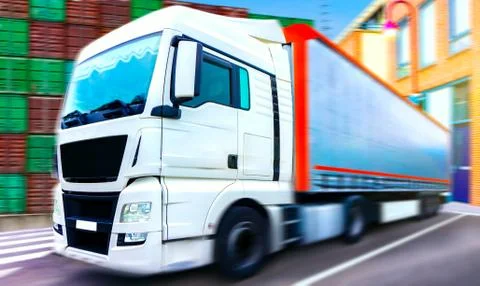 The truck on loading . Foto stock