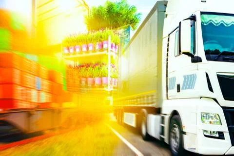 The truck on loading Foto stock