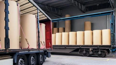 The truck on loading Stock Photos