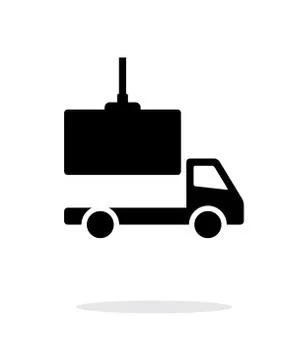 Truck loading simple icon on white background 스톡 일러스트