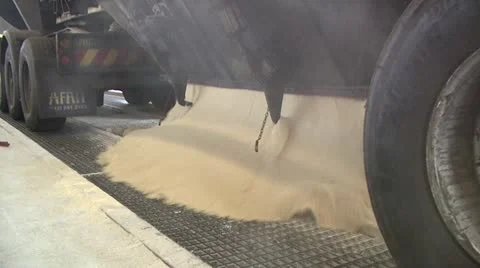 Truck off loading sugar Stock Footage 11397090