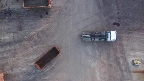 A truck loads an empty container Stock Footage 168052286