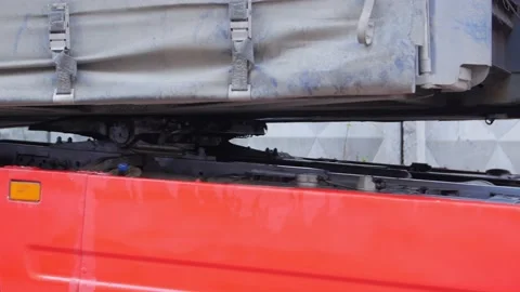 Truck Locking To The Trailer Stock Footage 153468649