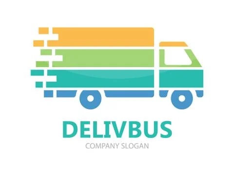 Truck logo vector design. Fast delivery symbol or icon Stock Illustration