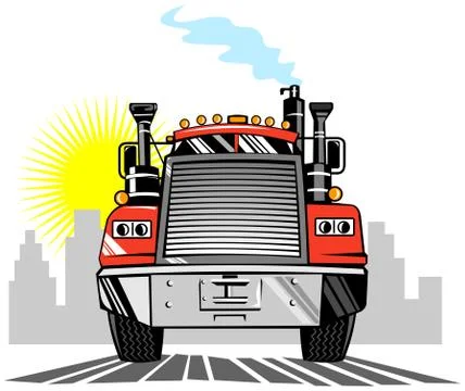 Truck lorry front view Stock Illustration