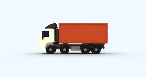 Truck low poly 3d image Stock Illustration