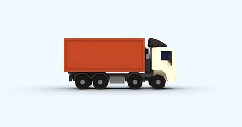 Truck low poly 3d image Stock Illustration