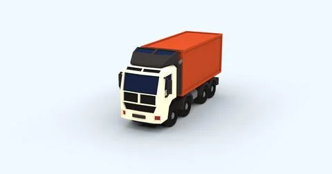 Truck low poly 3d image Stock Illustration