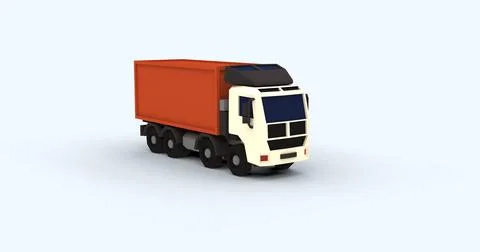 Truck low poly 3d image Stock Illustration