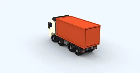 Truck low poly 3d image Stock Illustration