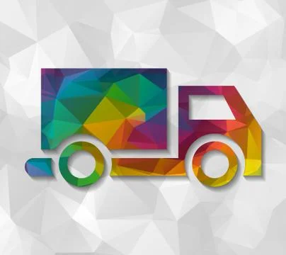 Truck low poly Stock Illustration