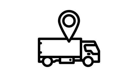 Truck map location line icon animation Stock Footage 326758836