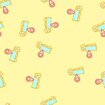 Truck map location vector seamless pattern Stock Illustration