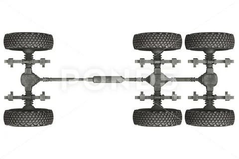 Truck military chassis, top view Stock Illustration