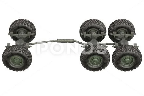 Truck military vehicle chassis Stock Illustration