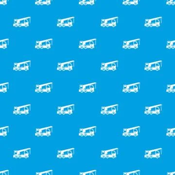 Truck mounted crane pattern seamless blue Stock Illustration