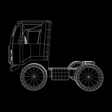 Truck or lorry car. Vector. Stock Illustration