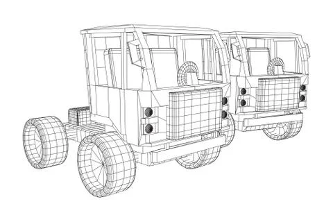 Truck or lorry car. Vector. 스톡 일러스트