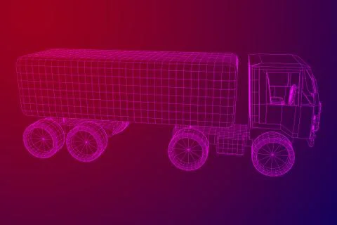 Truck or lorry car. Vector. Stock Illustration