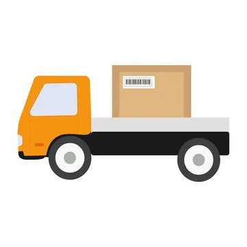 A truck with a package for use in web design or clipart Stock Illustration