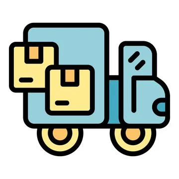 Truck parcel icon vector flat 스톡 일러스트