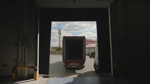 Truck parking in the loading area Stock Footage 81248609