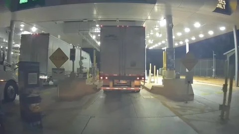 Truck passing through border checkpoint near Laredo, Texas, USA Stock Footage 318565872