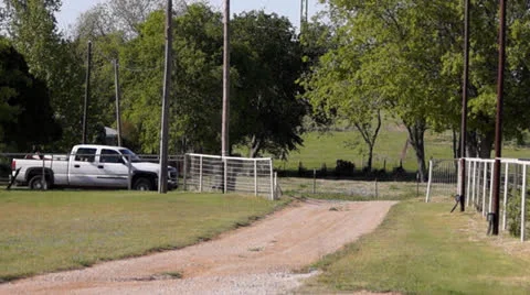 Truck pulling into the farm Stock Footage 23196945