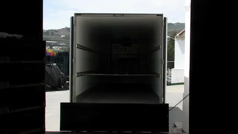 Truck in reverse parking in the loading area Stock Footage 256915874