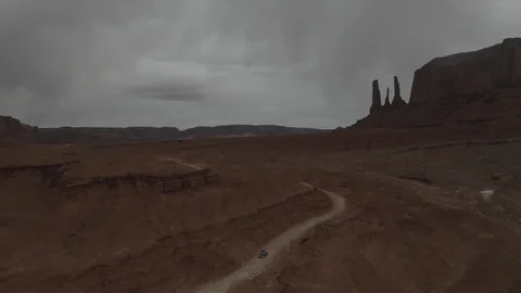 Truck on the road exploring Stock Footage 107276701