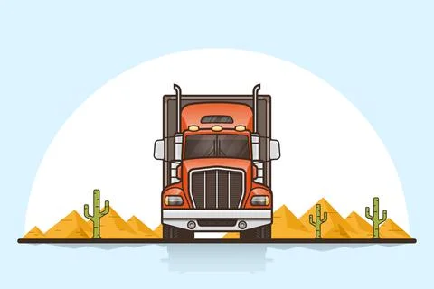 Truck on the road Stock Illustration
