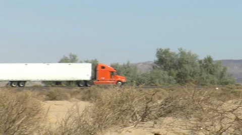 Truck on route 66 Stock Footage 5136797