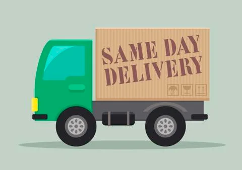 Truck Same Day Delivery Stock Illustration