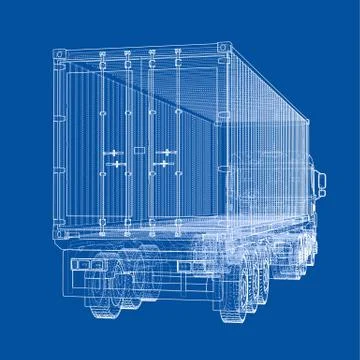 Truck with semitrailer. Vector Stock Illustration