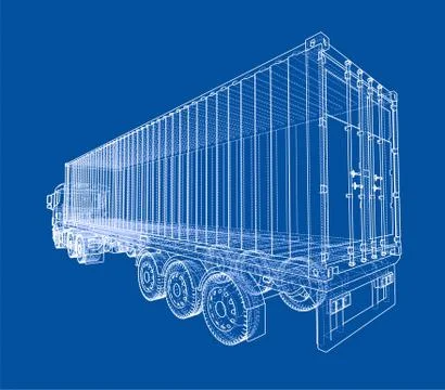 Truck with semitrailer. Vector Stock Illustration